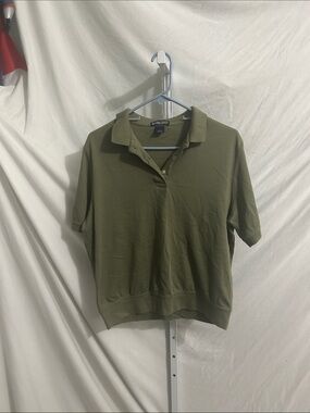 Lands end forest green casual top